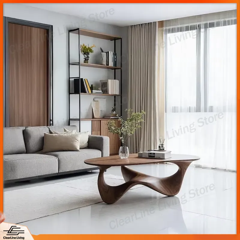 Sustainable Living Design - Modern Solid Wood Coffee Table Handcrafted