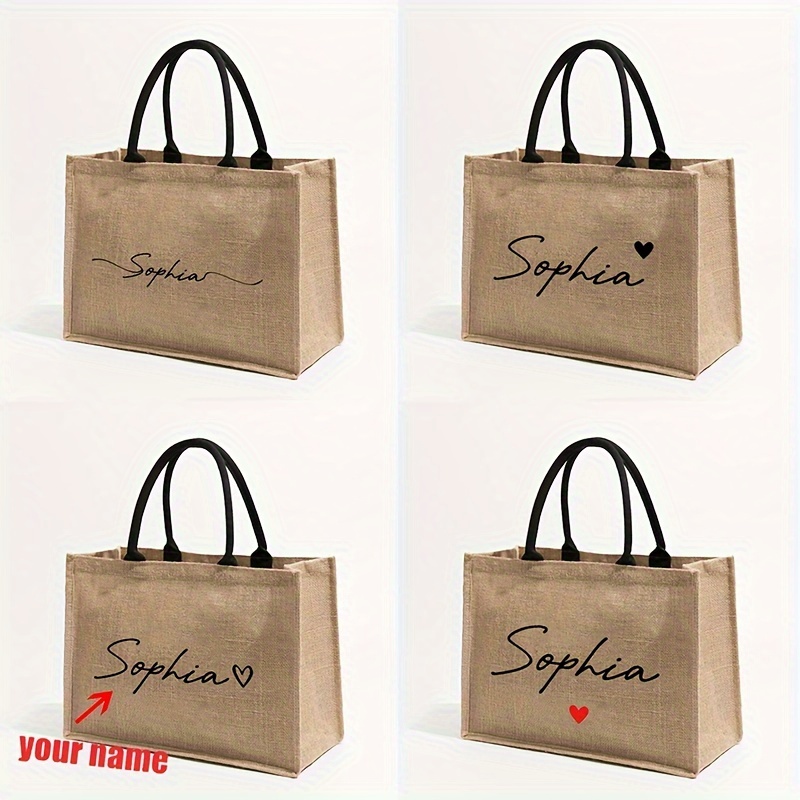 Custom Name Pattern Shopping P - Linen Bag Bulk 评论和价格