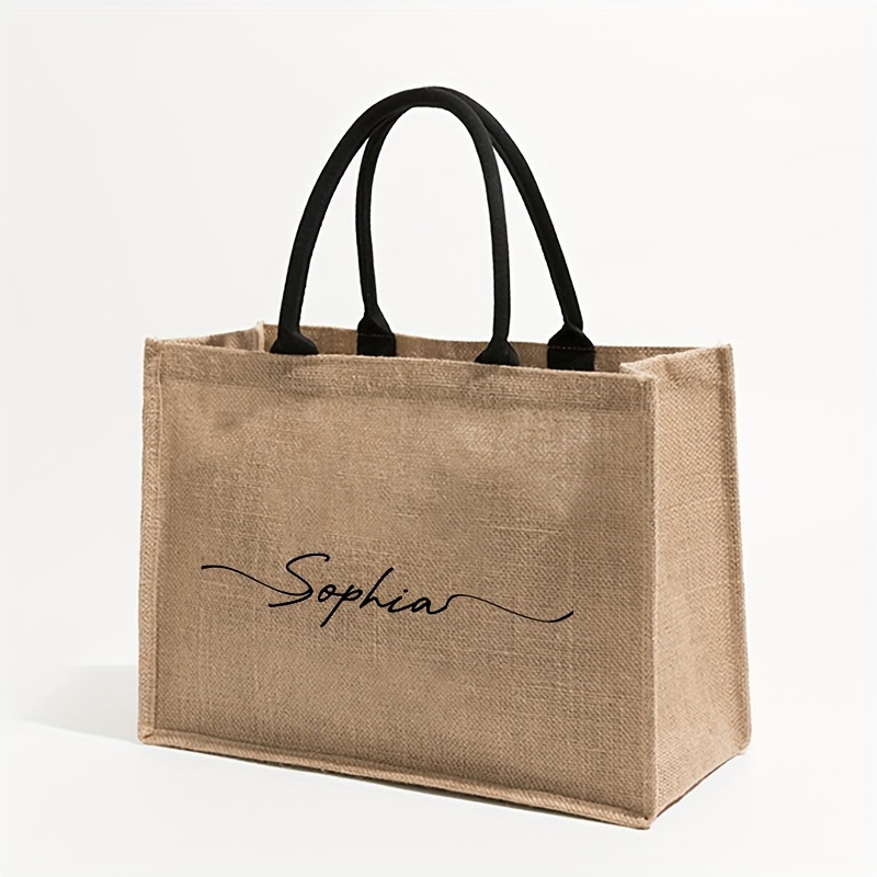 Custom Name Pattern Shopping P - Linen Bag Bulk 评论和价格