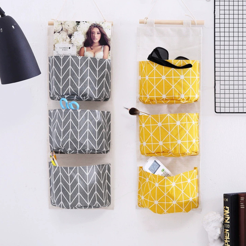 1PC Three Pockets Hanging Wall - Linen Bag Bulk 评论和价格