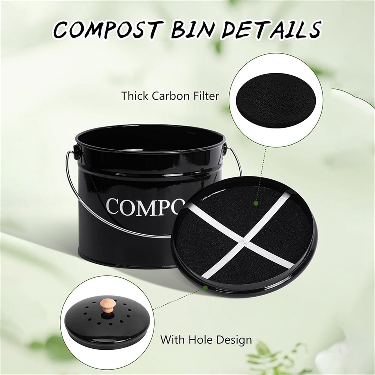 Kitchen Compost Bin for Kitche - Compost Bin Countertop 评论和价格