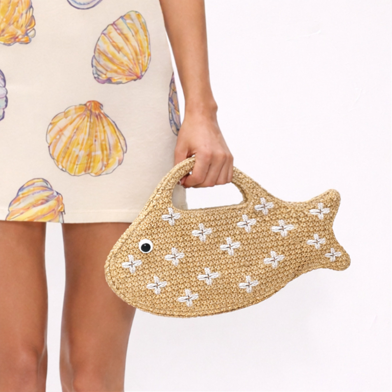 Cute Creative Fish Shaped Prin - Linen Bag Bulk 评论和价格