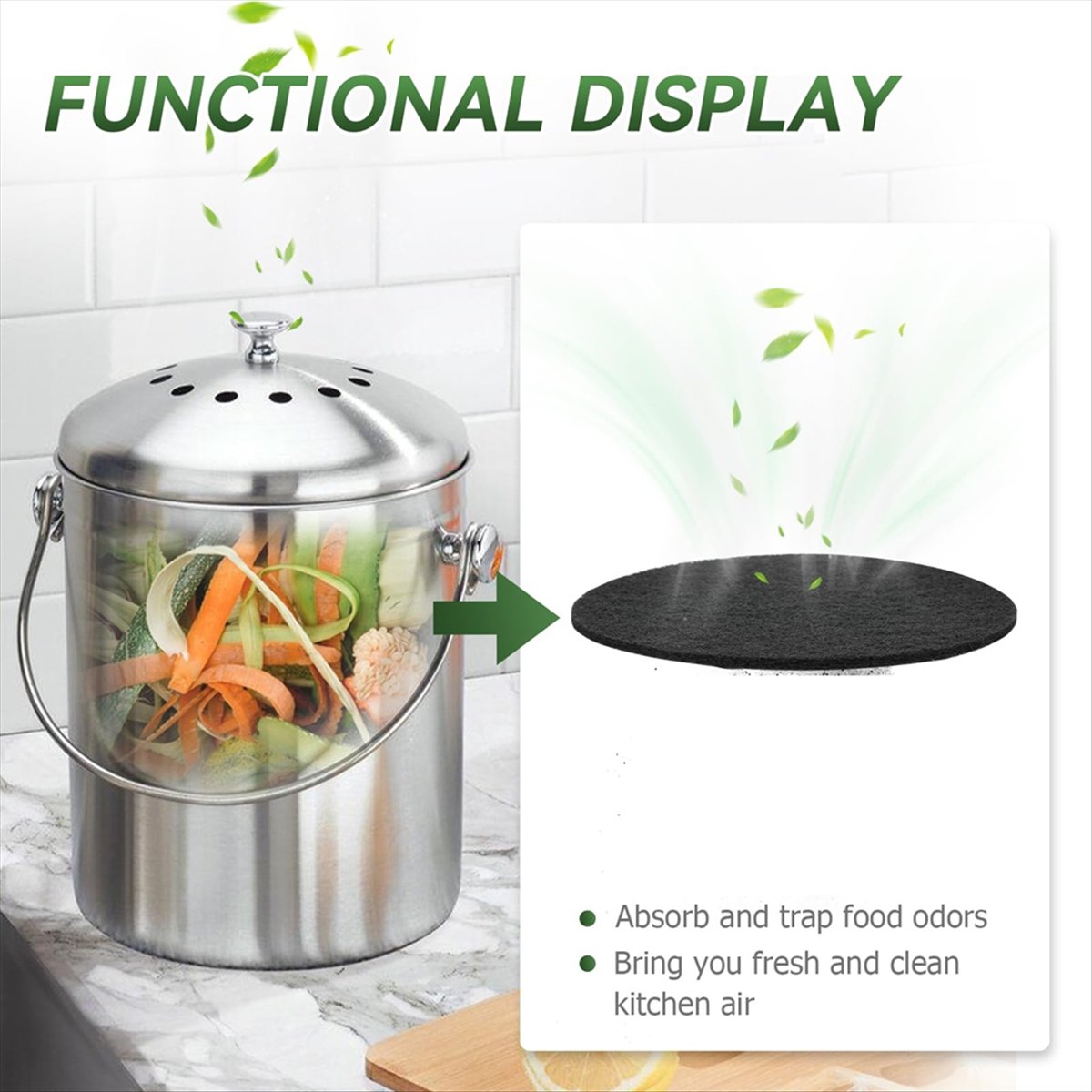 A92G New Compost Bin Filter, 6 - Compost Bin Countertop 评论和价格